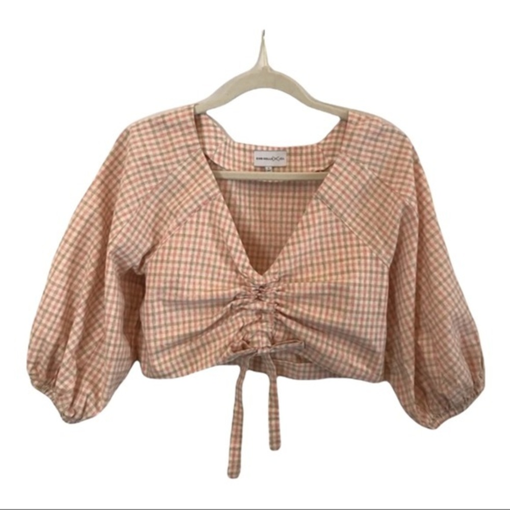 Chriselle X J.O.A NWOT Plaid Crop Full Sleeves Med